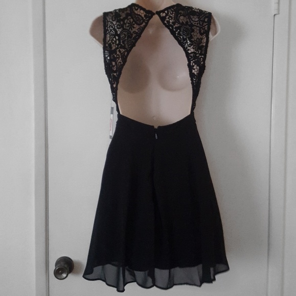 Lulus Lace Chiffon Skater Dress - Picture 3 of 7
